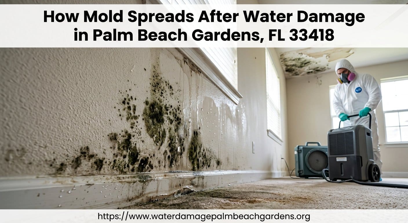 How mold spreads after water damage in Palm Beach Gardens Florida homes